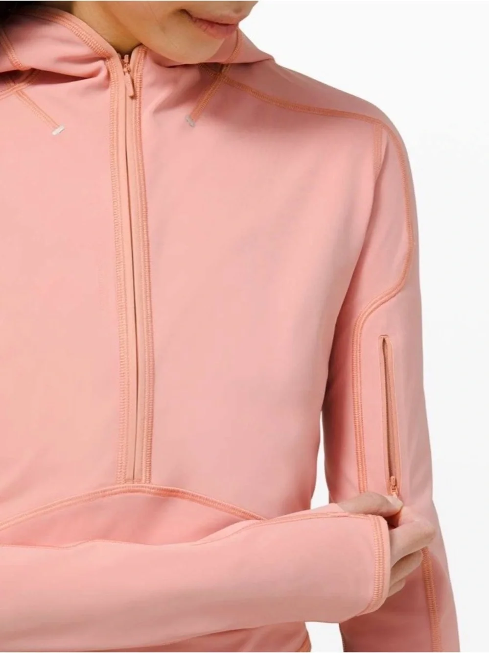 Lululemon Break a Trail 1/2 Zip Athletic Hoodie Long Sleeve Size 8 in Pink